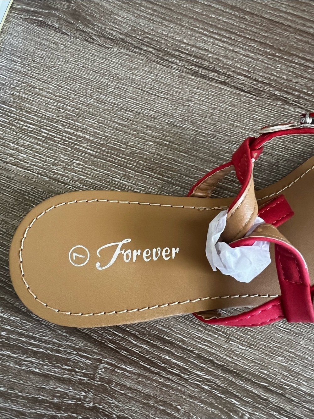 Coral Jeweled T-Strap Women's Sandals - Sleek Summer Flats - Picture 3 of 4